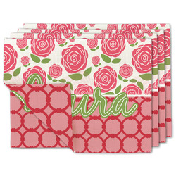 Roses Linen Placemat w/ Name or Text