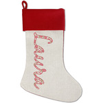 Roses Red Linen Stocking (Personalized)