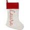 Roses Linen Stockings w/ Red Cuff - Front