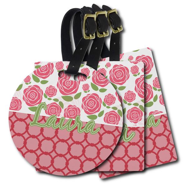 Custom Roses Plastic Luggage Tag (Personalized)