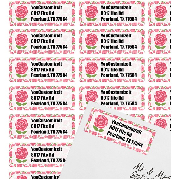 Roses Mailing Label on Envelope - Multiple Labels