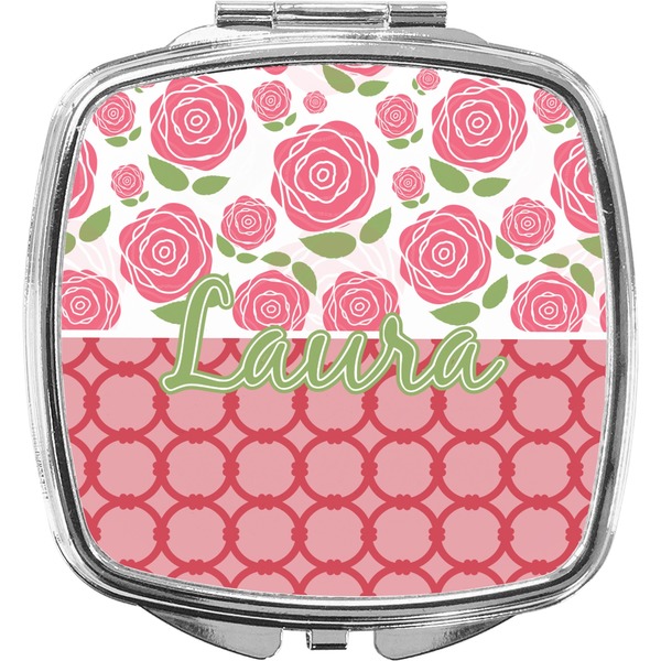 Custom Roses Compact Makeup Mirror (Personalized)