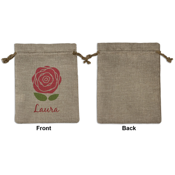 Roses Medium Burlap Gift Bag - Front Approval