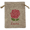 Roses Medium Burlap Gift Bag - Front