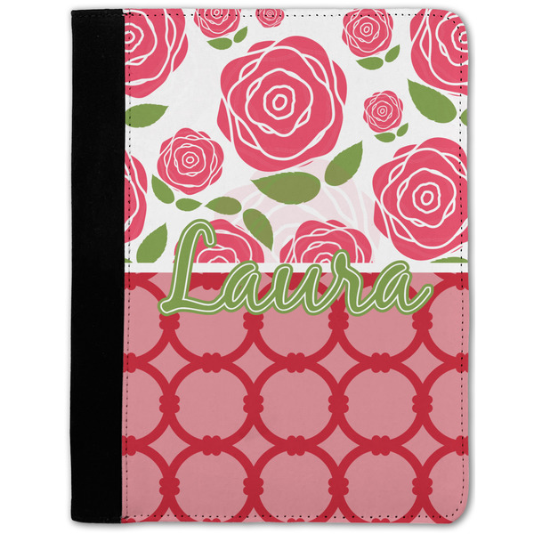 Custom Roses Notebook Padfolio - Medium w/ Name or Text