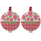 Roses Metal Ball Ornament - Front and Back
