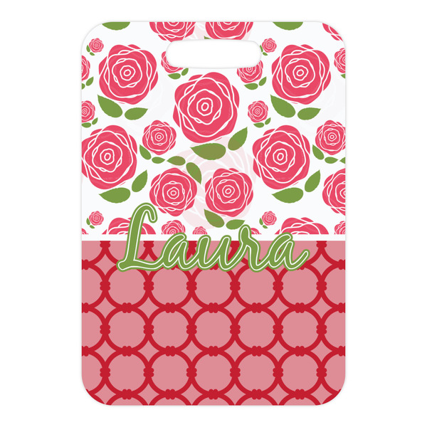 Roses Metal Luggage Tag - Front Without Strap