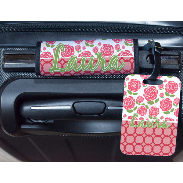 Roses Metal Luggage Tag & Handle Wrap - In Context