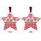 Roses Metal Star Ornament - Front and Back