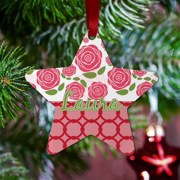 Roses Metal Star Ornament - Lifestyle