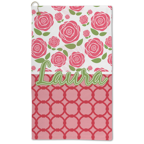 Custom Roses Microfiber Golf Towel - Large (Personalized)