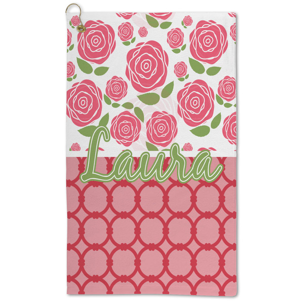 Custom Roses Microfiber Golf Towel (Personalized)