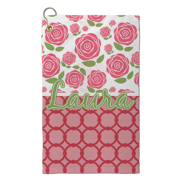 Custom Roses Microfiber Golf Towel - Small (Personalized)