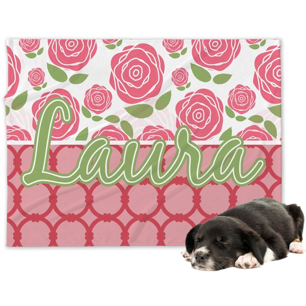 Custom Roses Dog Blanket - Regular (Personalized)