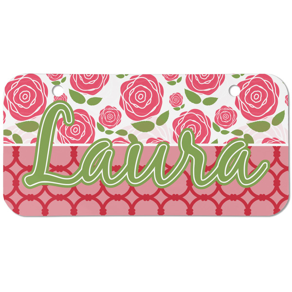 Custom Roses Mini/Bicycle License Plate (2 Holes) (Personalized)