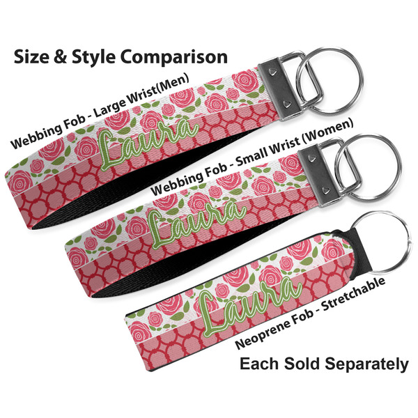 Roses Multiple Key Ring comparison sizes