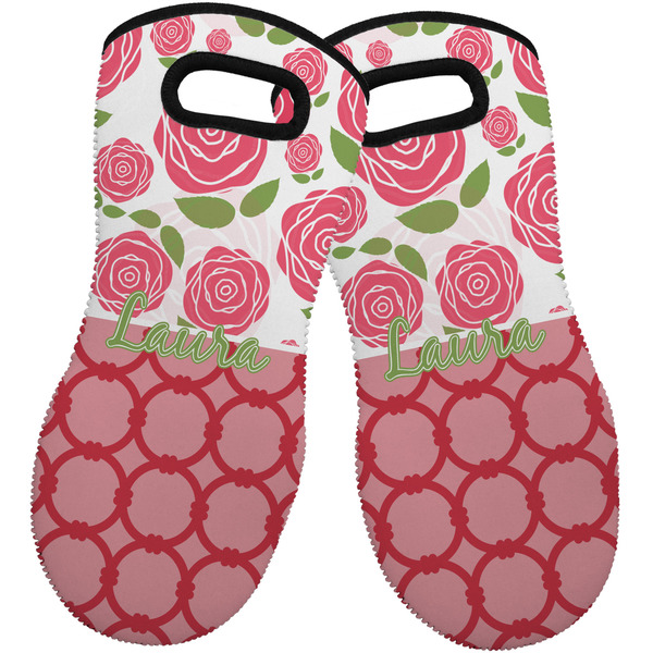 Roses Neoprene Oven Mitt -Set of 2 - Front