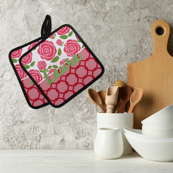 Roses Neoprene Pot Holder - Set of 2  LIFESTYLE