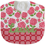Roses Velour Baby Bib w/ Name or Text