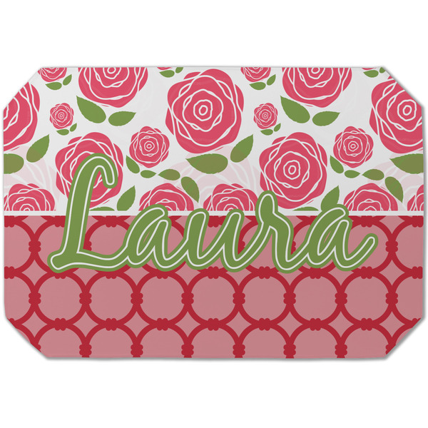 Custom Roses Dining Table Mat - Octagon (Single-Sided) w/ Name or Text