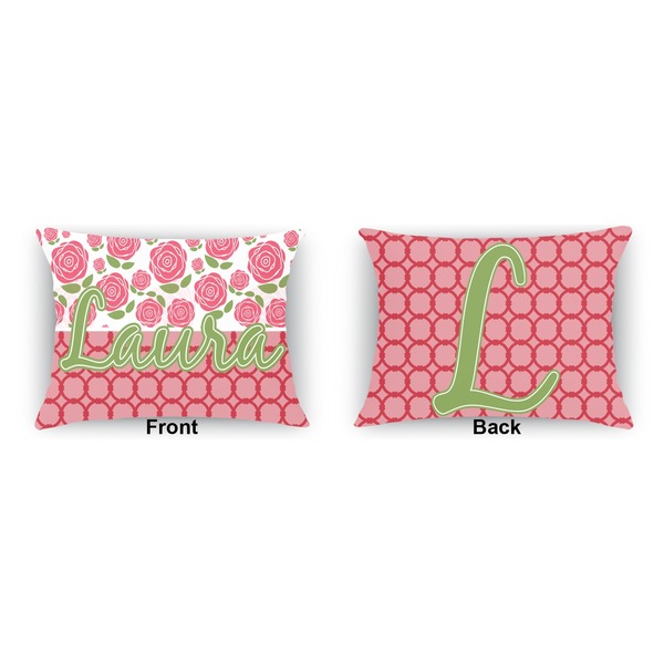 Roses  Outdoor Rectangular Throw Pillow (Front and Back)