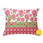 Roses Outdoor Throw Pillow (Rectangular) (Personalized)