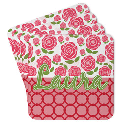 Roses Paper Coasters w/ Name or Text