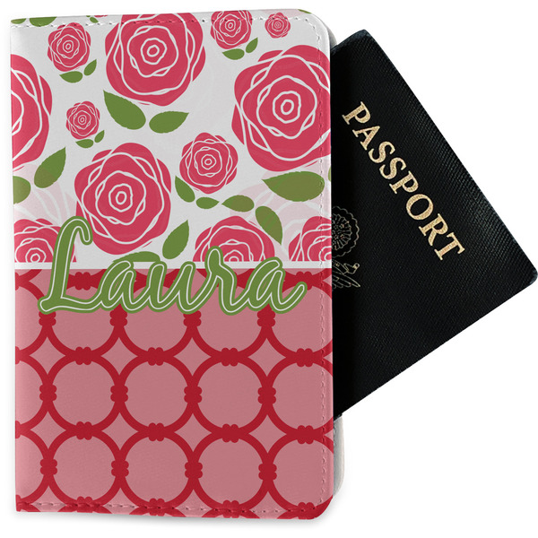 Custom Roses Passport Holder - Fabric w/ Name or Text