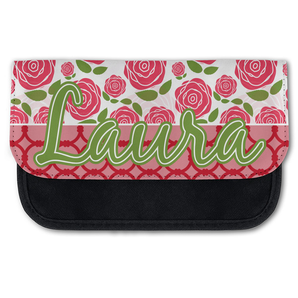 Custom Roses Canvas Pencil Case w/ Name or Text