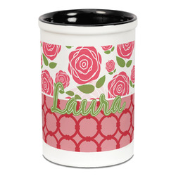 Roses Ceramic Pencil Holders - Black