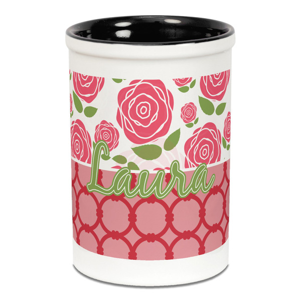 Roses Pencil Holder - Black