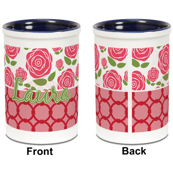 Roses Pencil Holder - Blue - approval