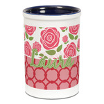 Roses Ceramic Pencil Holders - Blue