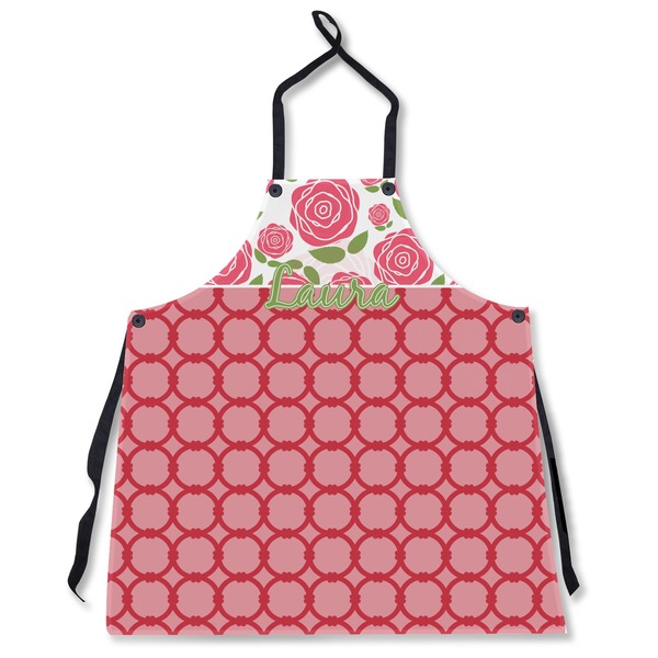 Custom Roses Apron Without Pockets w/ Name or Text
