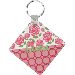 Roses Diamond Plastic Keychain w/ Name or Text