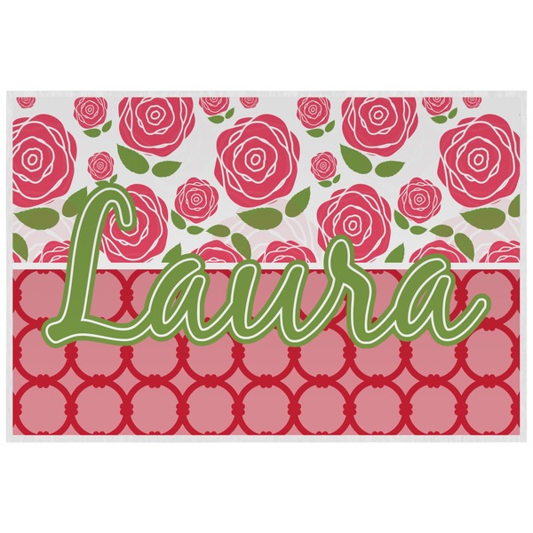Custom Roses Laminated Placemat w/ Name or Text