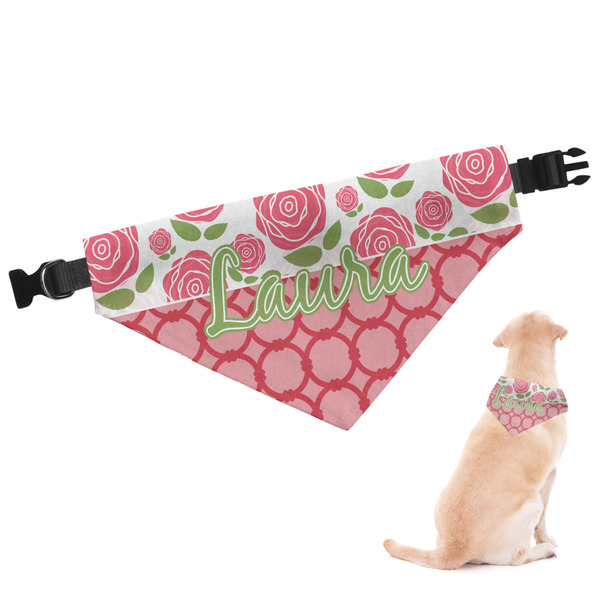 Custom Roses Dog Bandana - Large (Personalized)
