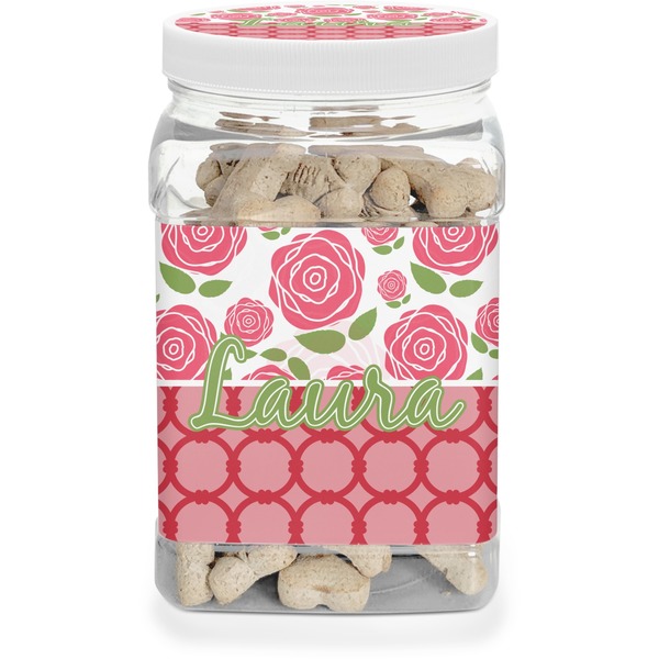 Custom Roses Dog Treat Jar (Personalized)