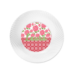 Roses Plastic Party Appetizer & Dessert Plates - 6" (Personalized)