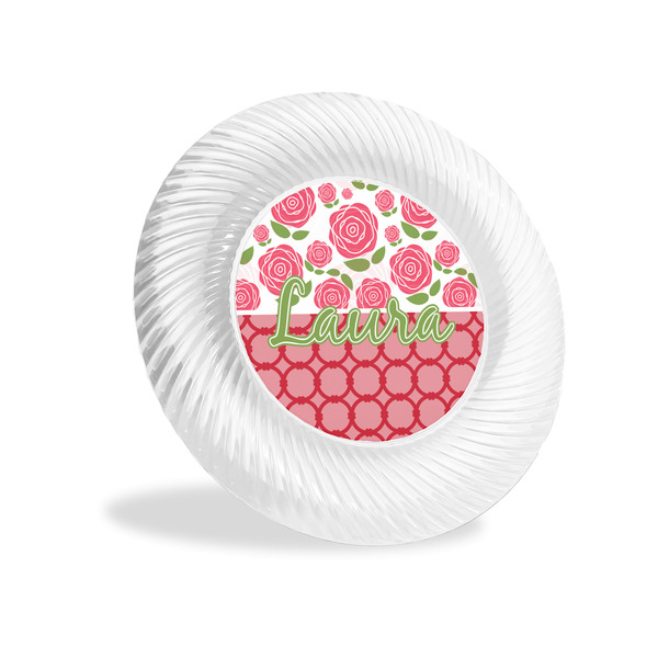 Custom Roses Plastic Party Appetizer & Dessert Plates - 6" (Personalized)