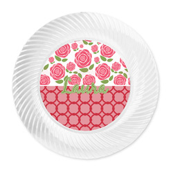 Roses Plastic Party Dinner Plates - 10" (Personalized)