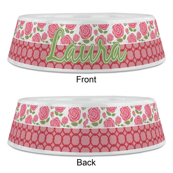 Roses Plastic Pet Bowls - Large - APPROVAL
