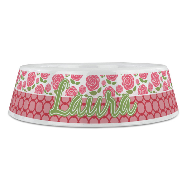Roses Plastic Pet Bowls - Large - FRONT