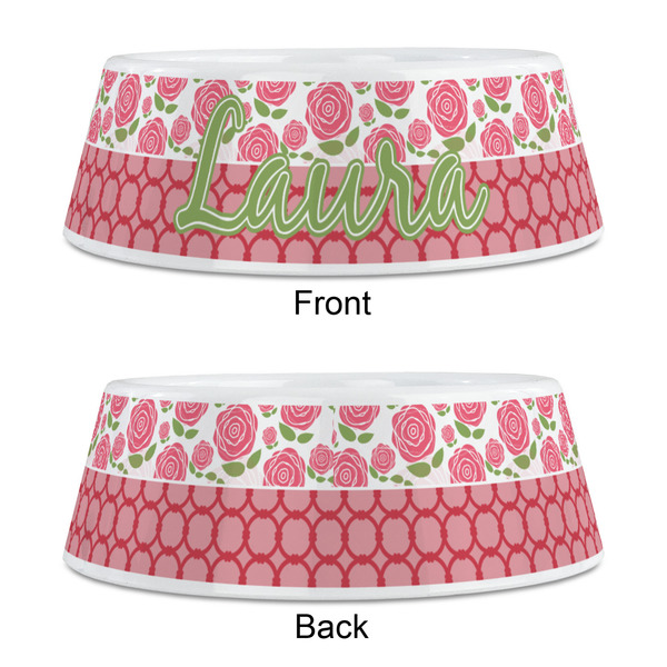 Roses Plastic Pet Bowls - Medium - APPROVAL