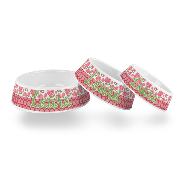 Roses Plastic Pet Bowls - PARENT MAIN