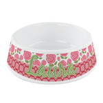 Roses Plastic Dog Bowl - Small (Personalized)