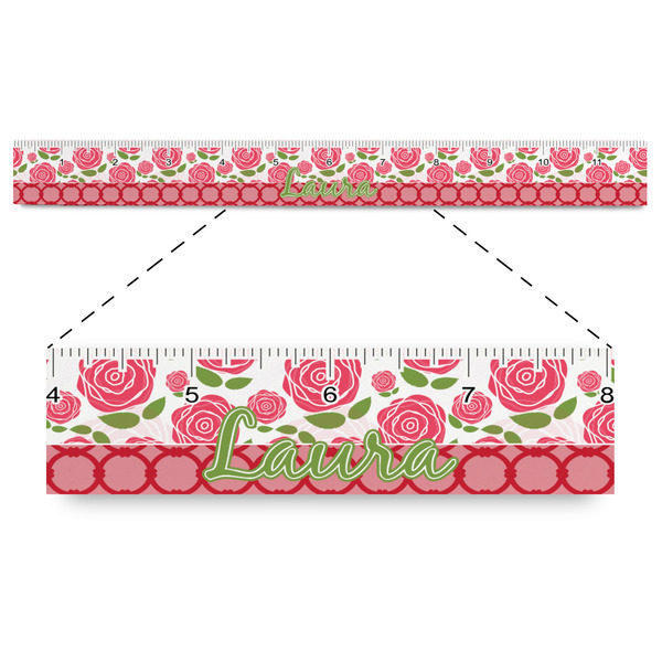Custom Roses Plastic Ruler - 12" (Personalized)