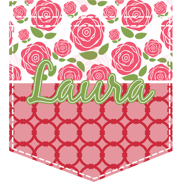 Custom Roses Iron On Faux Pocket (Personalized)