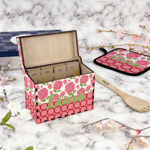 Roses Recipe Box - Full Color - In Context
