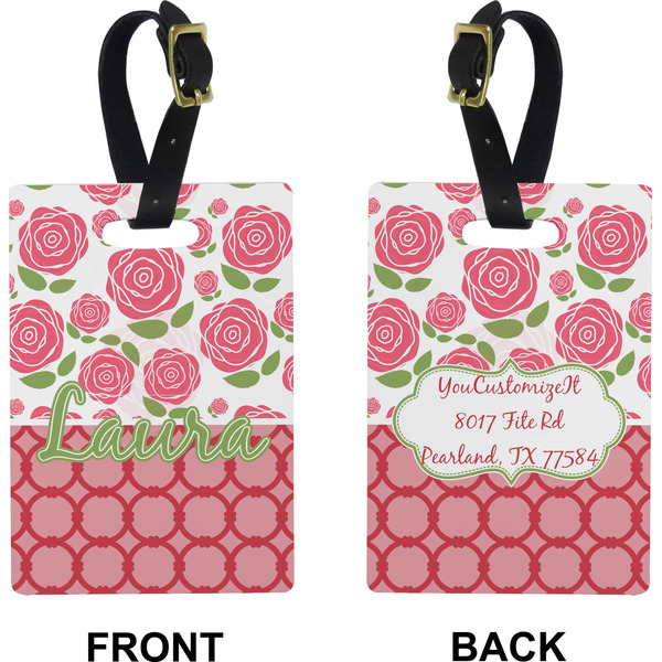 Roses Rectangle Luggage Tag (Front + Back)